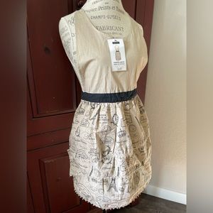Paris Passport Sweetie Apron Natural Cream Beige Tan